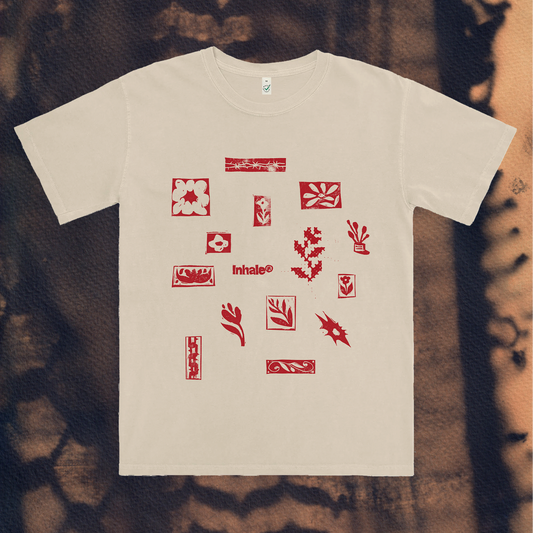 Tatreez Flowers Palestine Charity T-Shirt Natural (Organic)