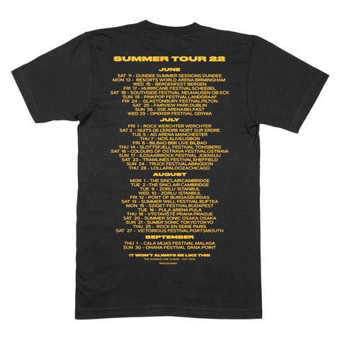 Inhaler Summer Tour 2022 (Yellow print) T-Shirt Black